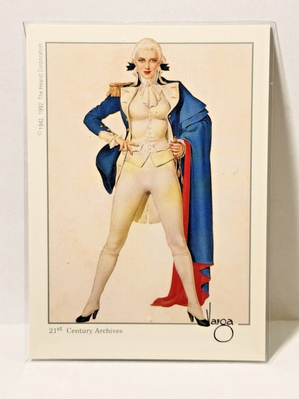 1992 Vargas Girl Pinup Art Trading Card Patriotic Woman Gatefold 12 Aug. 1942